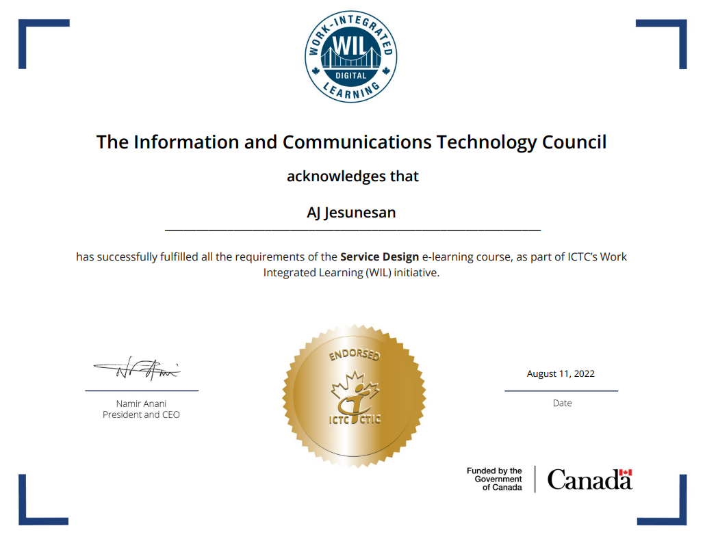 Service Design Certification